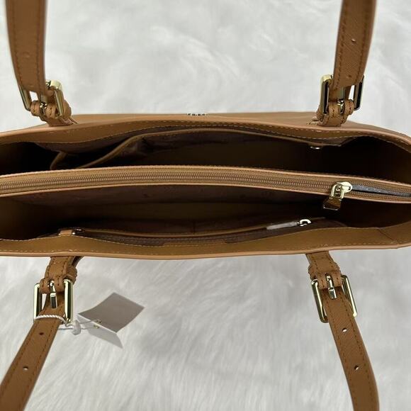 Tory Burch Emerson Small Buckle Tote Shoulder Bag In Leather Brown NWT - Picture 9 of 9